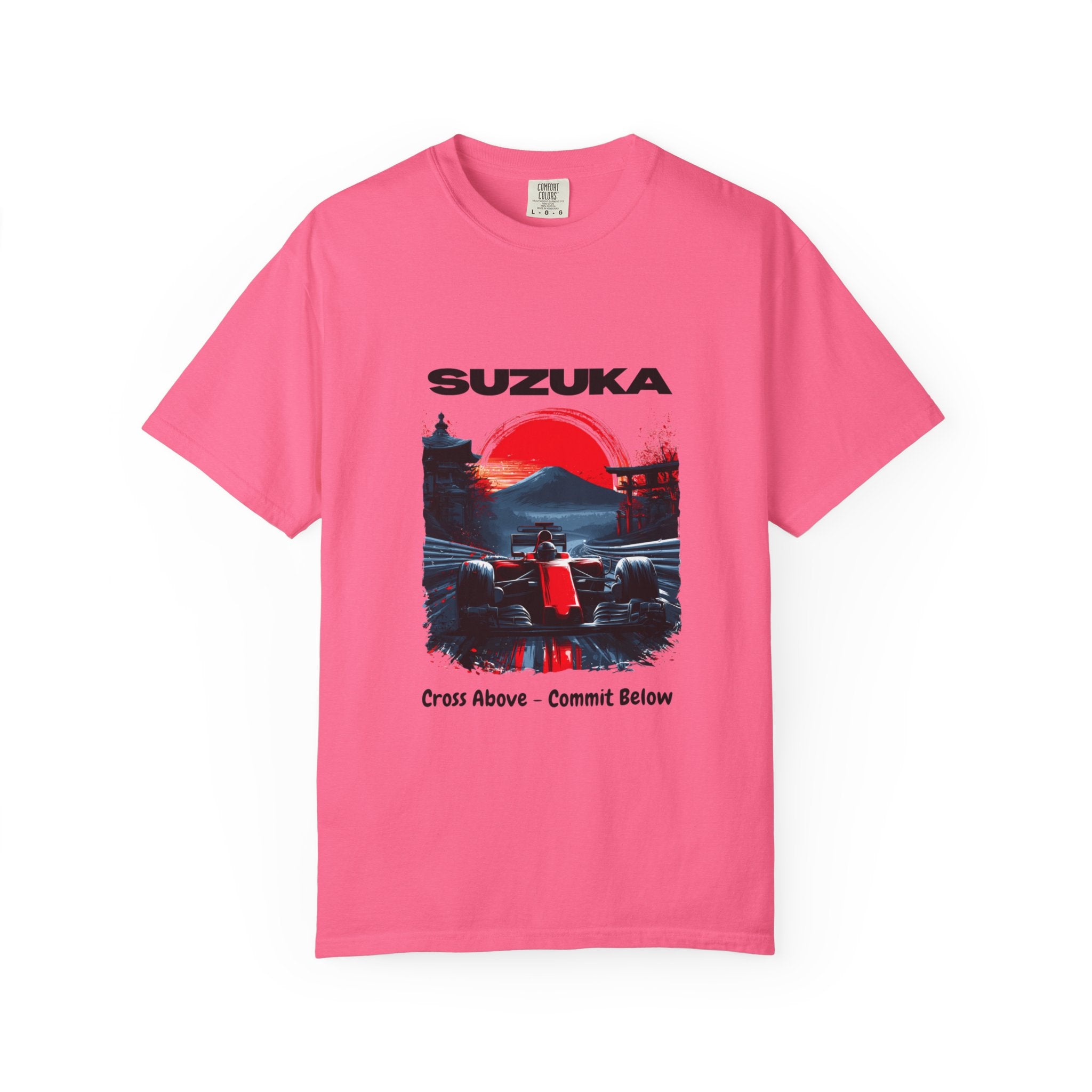 Suzuka Grand Prix Racing Tee — "Cross Above, Commit Below" Heavyweight T-Shirt