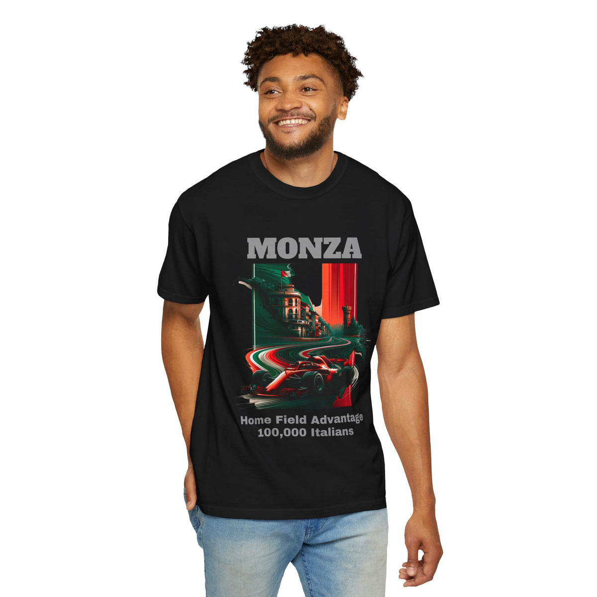 Monza Grand Prix T-Shirt | Home Field Advantage - 100,000 Italians | Heavy-Weight Classic Tee (Unisex Fit)
