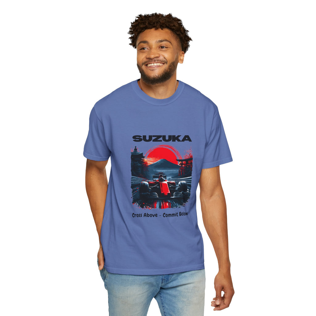 Suzuka Racing Tee — 'Cross Above, Commit Below' Motorsport T-Shirt