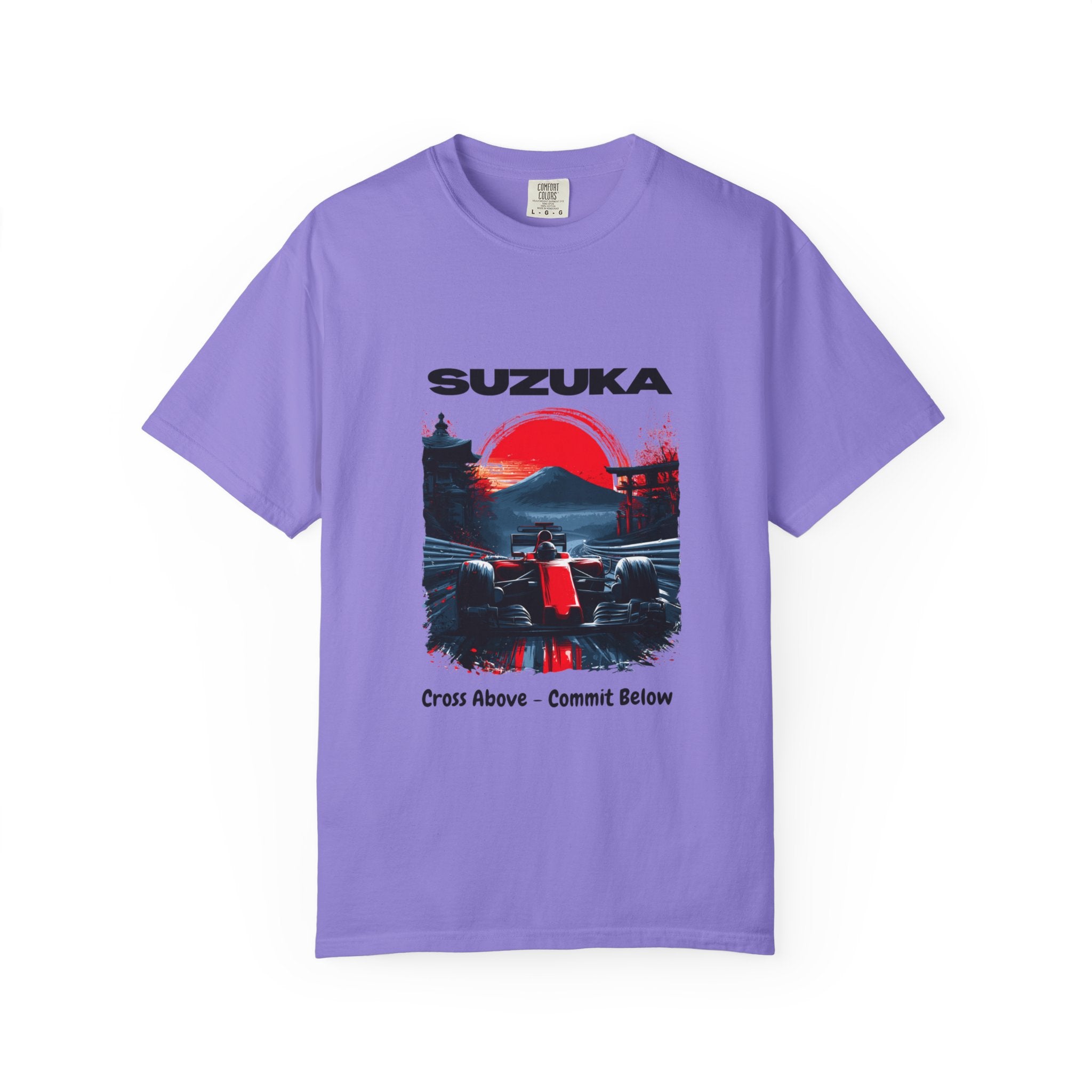 Suzuka Grand Prix Racing Tee — "Cross Above, Commit Below" Heavyweight T-Shirt