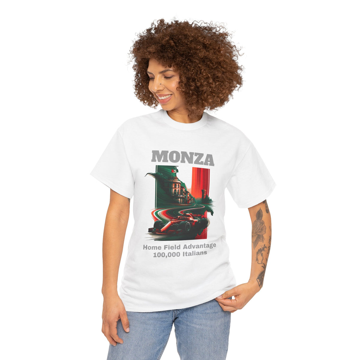 Monza Grand Prix T-Shirt | Home Field Advantage - 100,000 Italians | Traditional-Weight Classic Tee (Unisex Fit)
