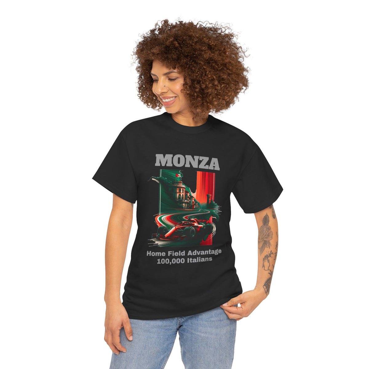 Monza Grand Prix T-Shirt | Home Field Advantage - 100,000 Italians | Traditional-Weight Classic Tee (Unisex Fit)
