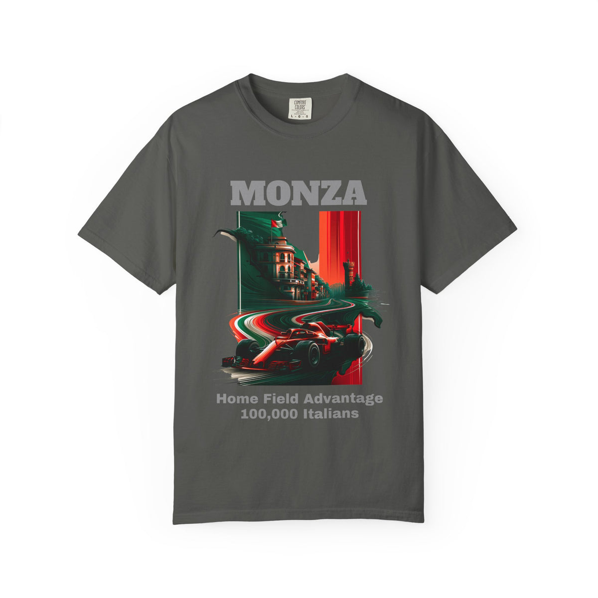 Monza Grand Prix T-Shirt | Home Field Advantage - 100,000 Italians | Heavy-Weight Classic Tee (Unisex Fit)