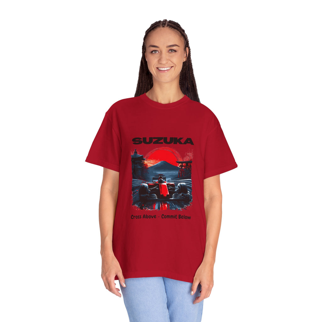 Suzuka Racing Tee — 'Cross Above, Commit Below' Motorsport T-Shirt