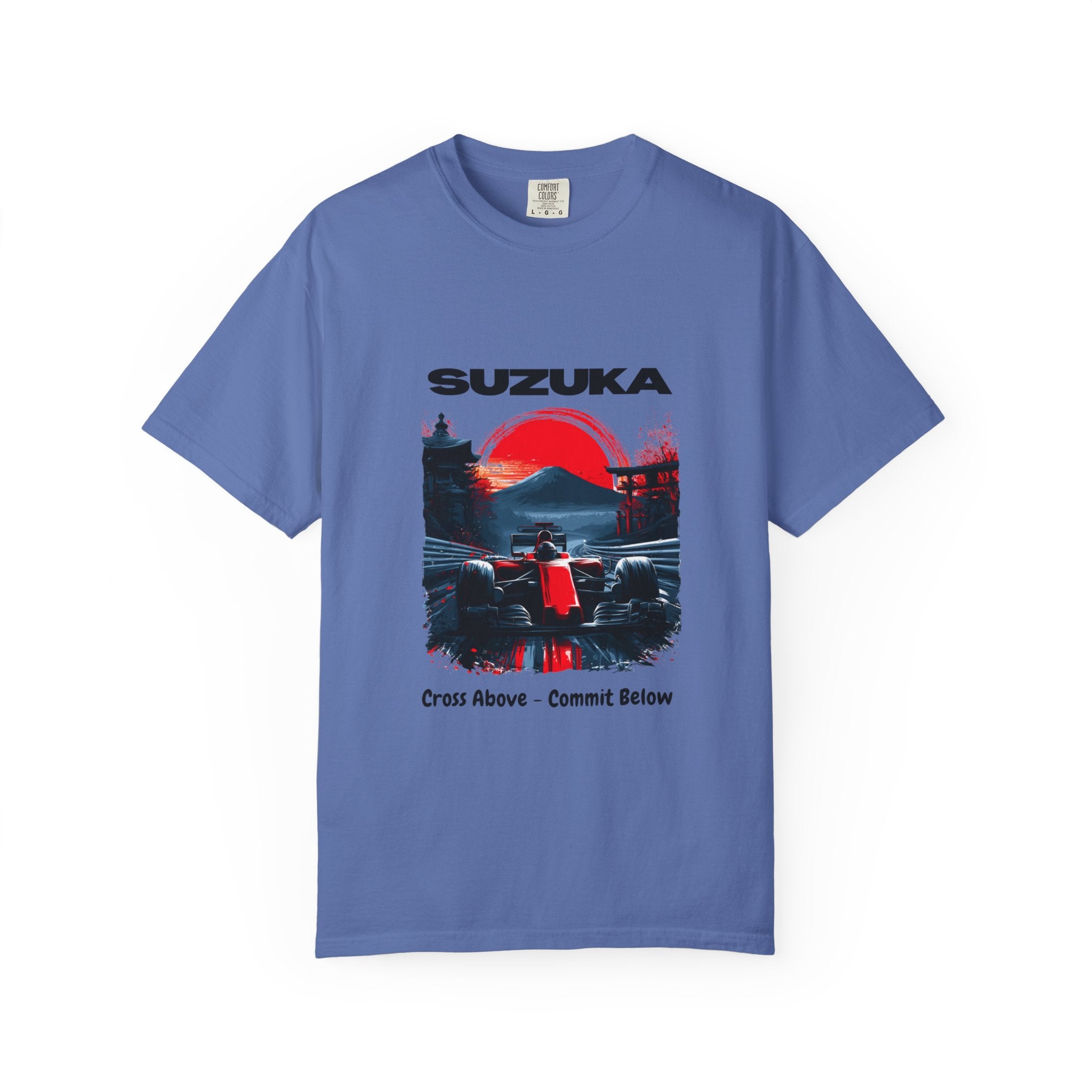 Suzuka Grand Prix Racing Tee — "Cross Above, Commit Below" Heavyweight T-Shirt