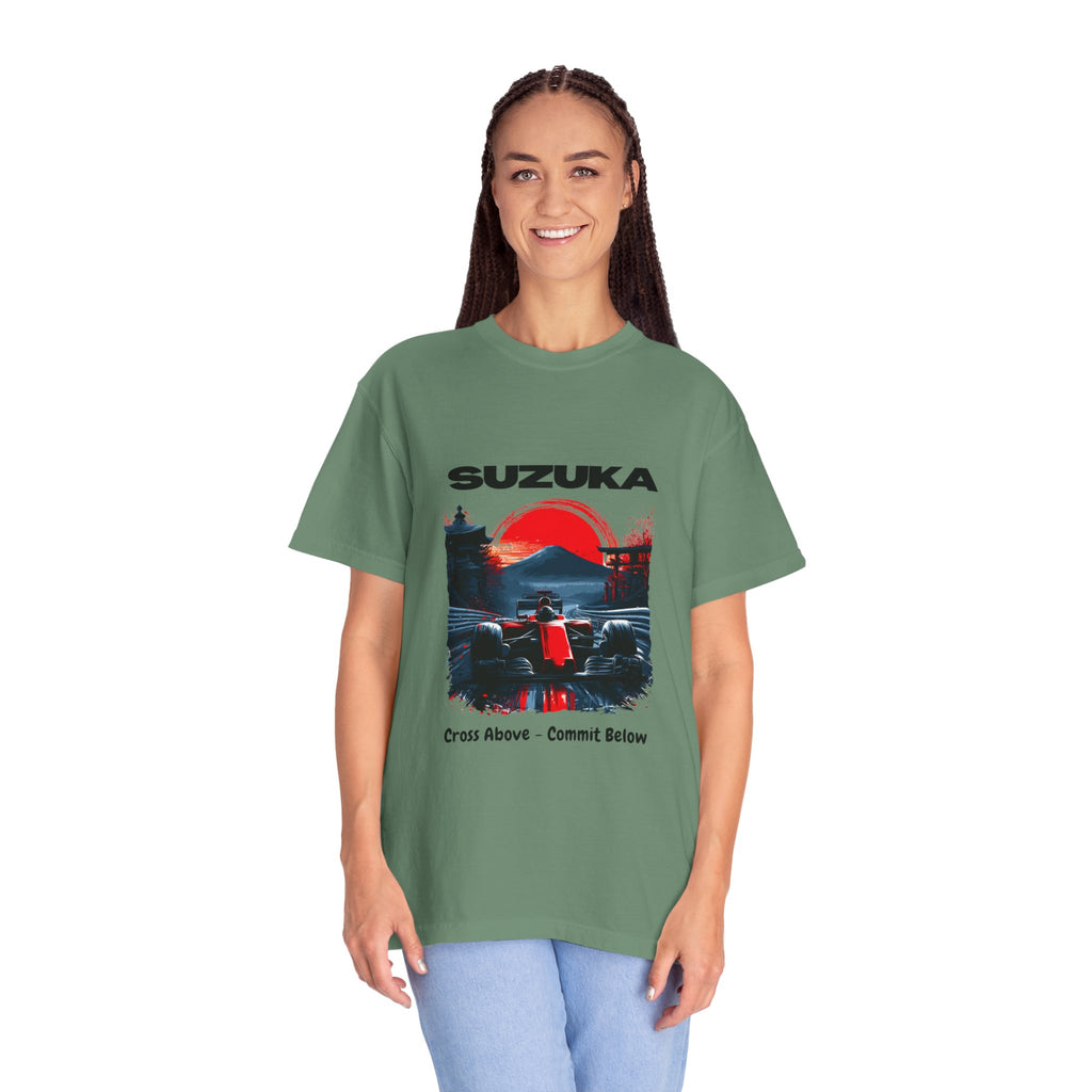 Suzuka Racing Tee — 'Cross Above, Commit Below' Motorsport T-Shirt